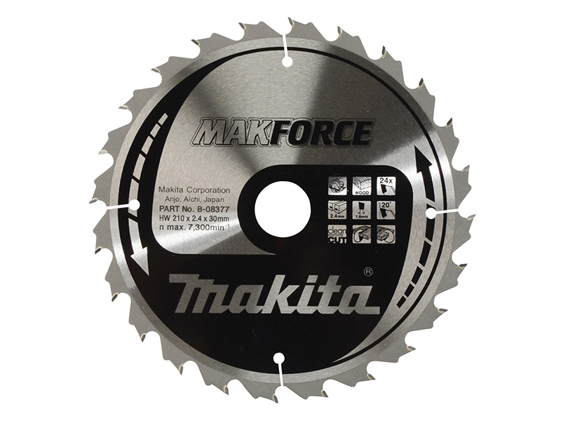 B-08377 MAKFORCE TCT Circular Saw Blade 210 x 30mm x 24T | ToolStop.ie ...